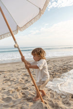 Load image into Gallery viewer, White Pearl Fringe Tassel Beach Umbrella
