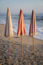 Load image into Gallery viewer, Vintage Pink Stripe Fringe Tassel Patio &amp; Beach Umbrella
