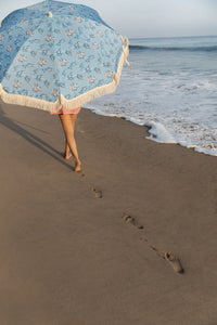 Blue Tropical Fringe Tassel Beach Umbrella